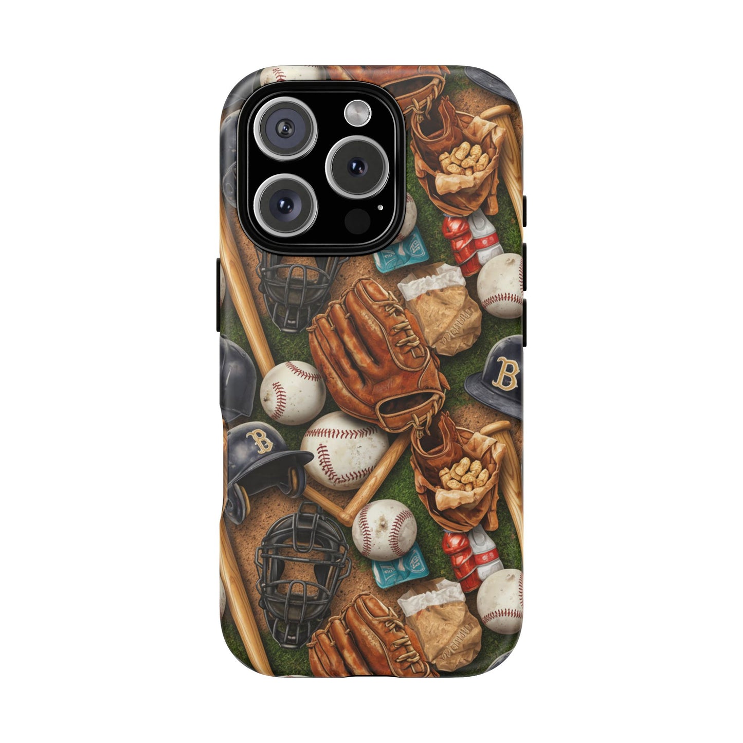 Baseball Gear Collage Phone Case – Vintage Baseball Equipment Sports Tough Case
