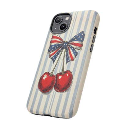 Patriotic Cherry Phone Case Americana Coquette Aesthetic iPhone Samsung