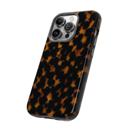 Tortoiseshell Pattern Tough Phone Case | Classic Leopard-Style Protective Cover