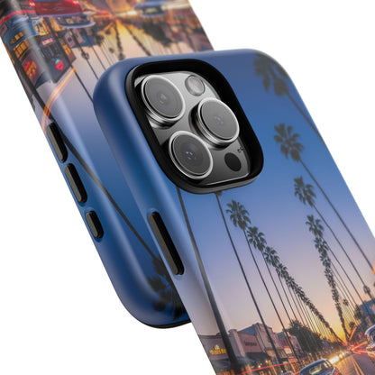 LA Sunset Boulevard Phone Case | Palm Tree Sunset Aesthetic | City Night Tough Case