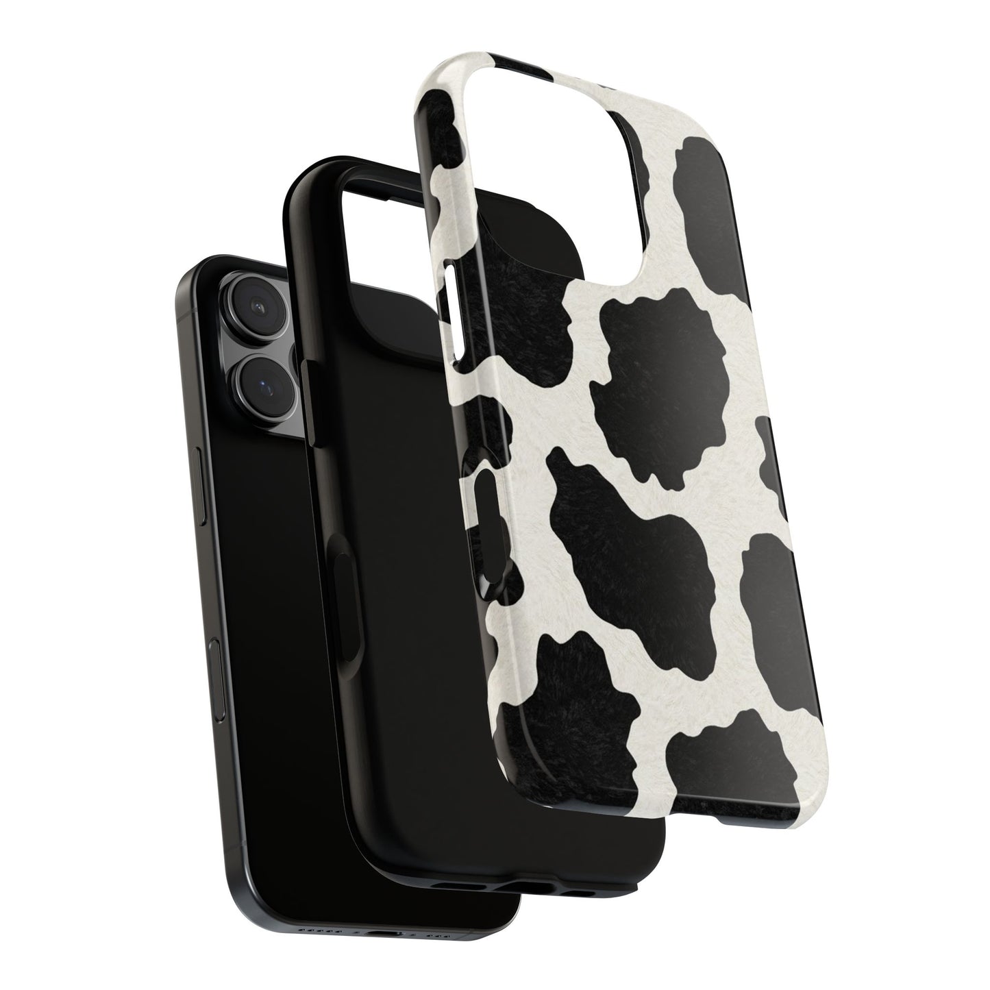 Black & White Cow Print Phone Case | Aesthetic Tough Protective Case