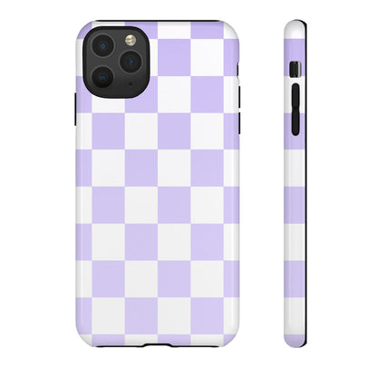 Lavender Checkerboard Phone Case | Pastel Aesthetic Tough Case