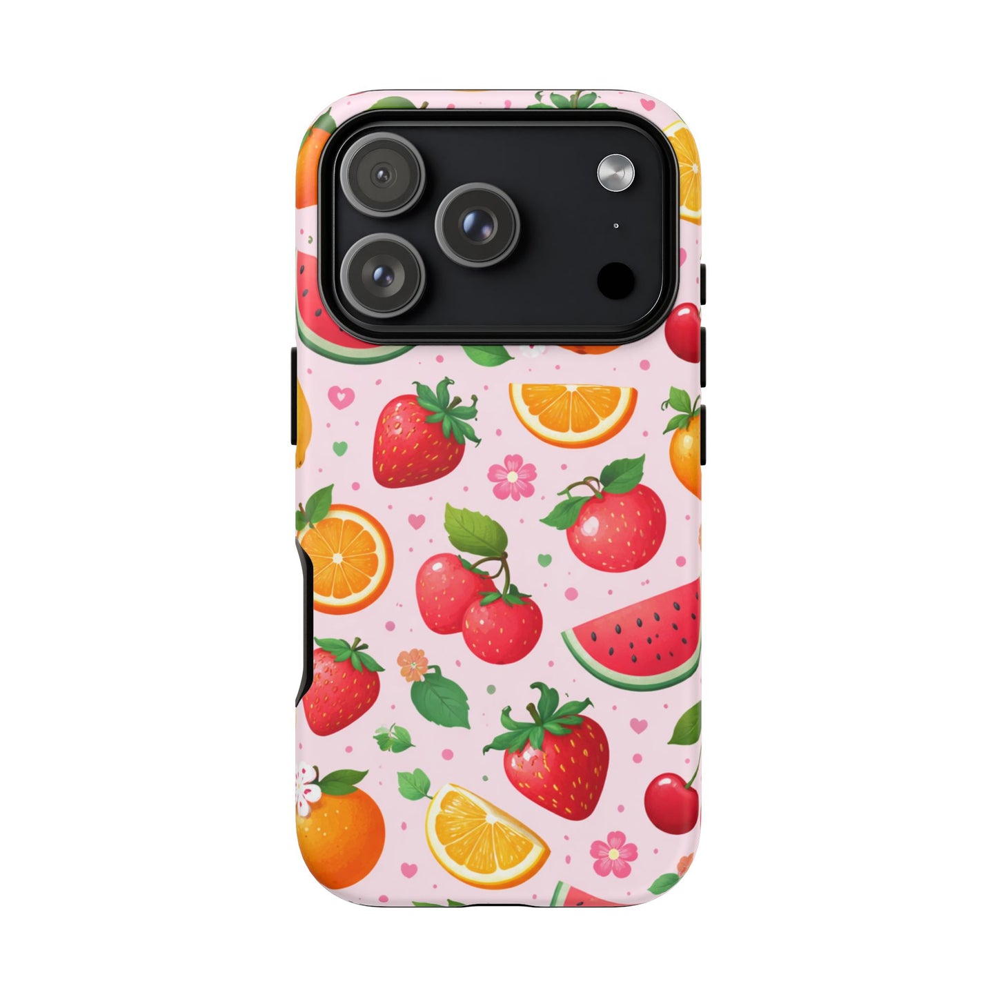 Fruit Phone Case – Tough Shockproof, Strawberry Cherry Citrus Summer Design for Iphone, Samsung Galaxy and Pixel