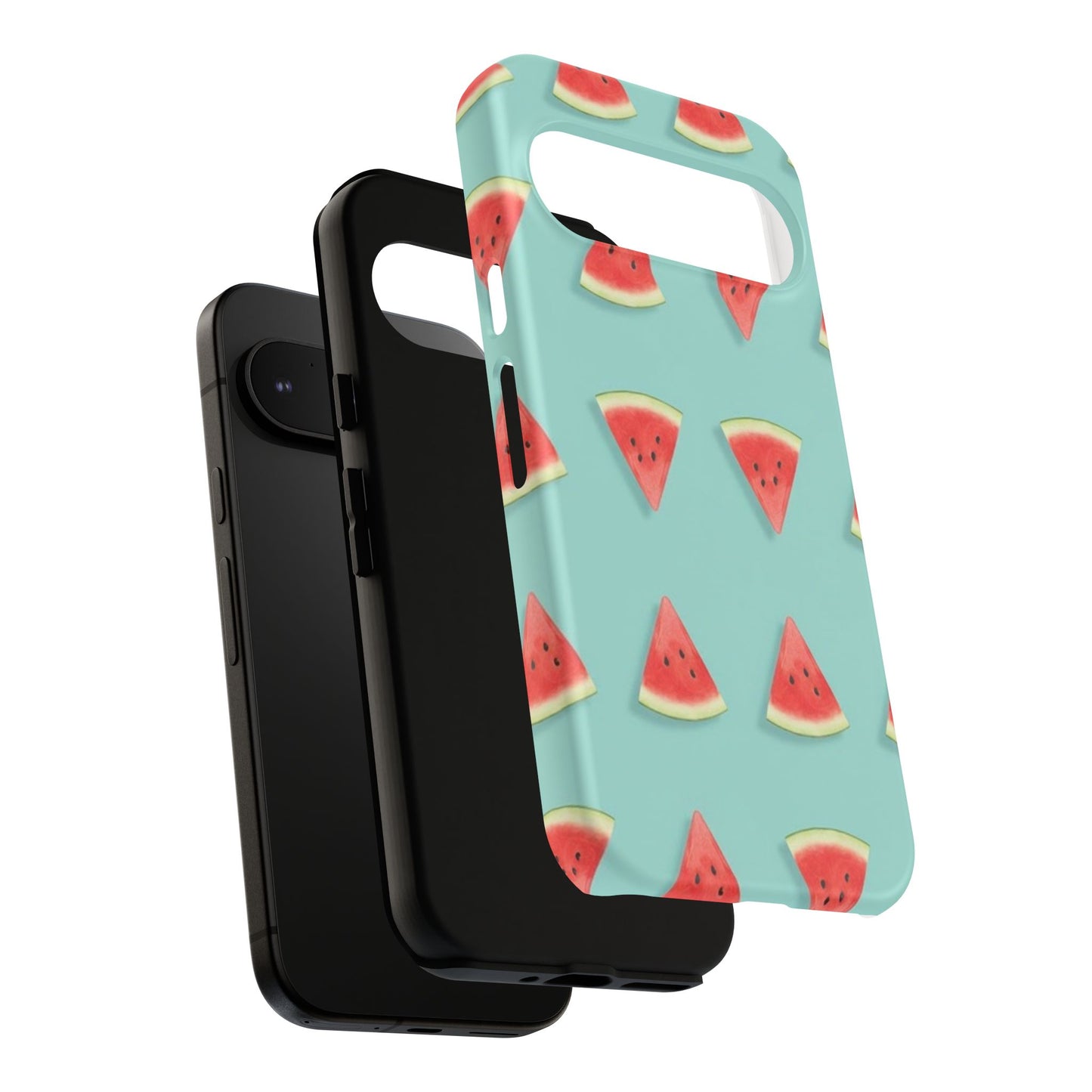 Watermelon Phone Case – Pastel Blue Summer Fruit Tough Case (iPhone, Samsung, Pixel)