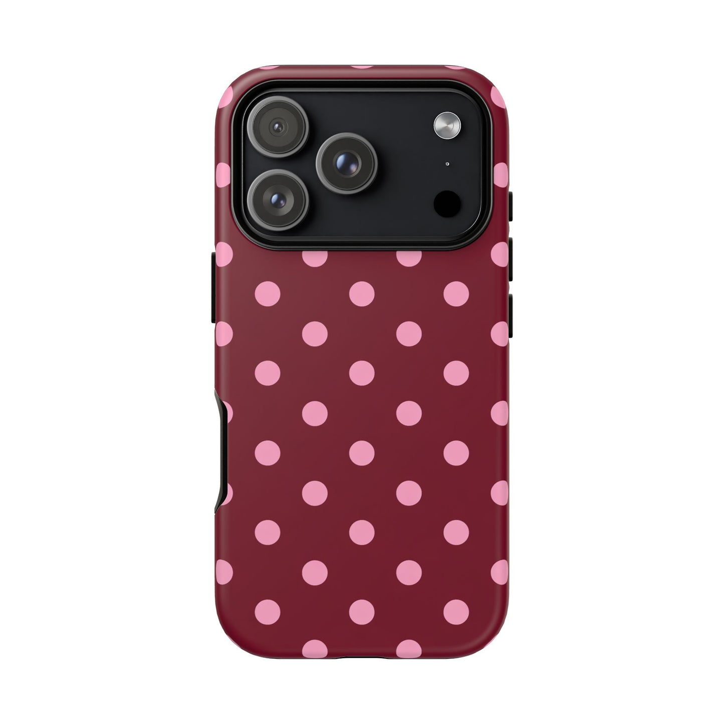 Pink Polka Dot Phone Case – Cute Aesthetic Tough Protective Phone Cover for Iphone, Samsung Galaxy and Pixel
