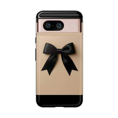 Black Bow Phone Case | Elegant Coquette Bow Design | Chic Neutral Tough Case for iPhone & Samsung