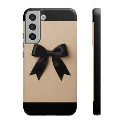 Black Bow Phone Case | Elegant Coquette Bow Design | Chic Neutral Tough Case for iPhone & Samsung