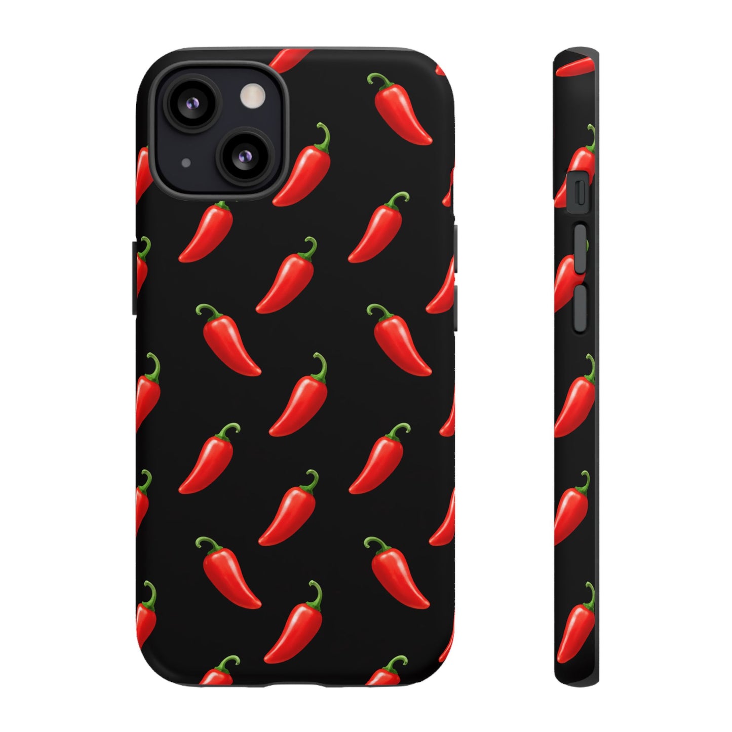 Spicy Chili Pepper Phone Case – Black Cute Hot Pepper Tough Cover for Iphone, Samsung Galaxy and Pixel