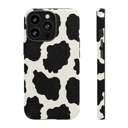 Black & White Cow Print Phone Case | Aesthetic Tough Protective Case