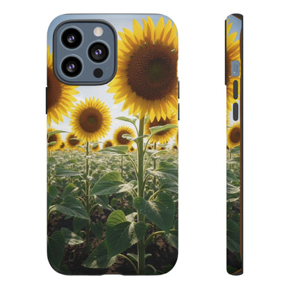 Sunflower Field Phone Case | Golden Hour Floral Aesthetic | Bright Summer Tough Case