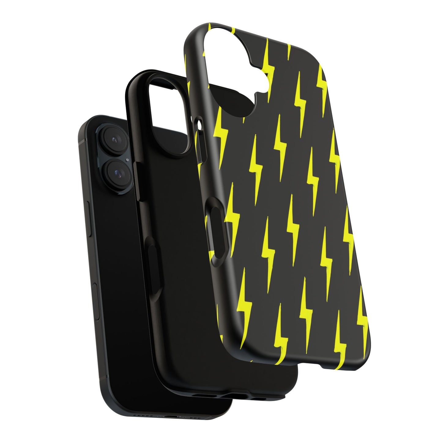 Yellow Lightning Bolt Tough Phone Case | Bold Electric Pattern Case for Iphone, Samsung Galaxy and Pixel