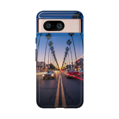 LA Sunset Boulevard Phone Case | Palm Tree Sunset Aesthetic | City Night Tough Case