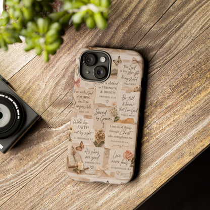 Christian Bible Verse Phone Case | Faith Scripture Aesthetic Floral Christian Case