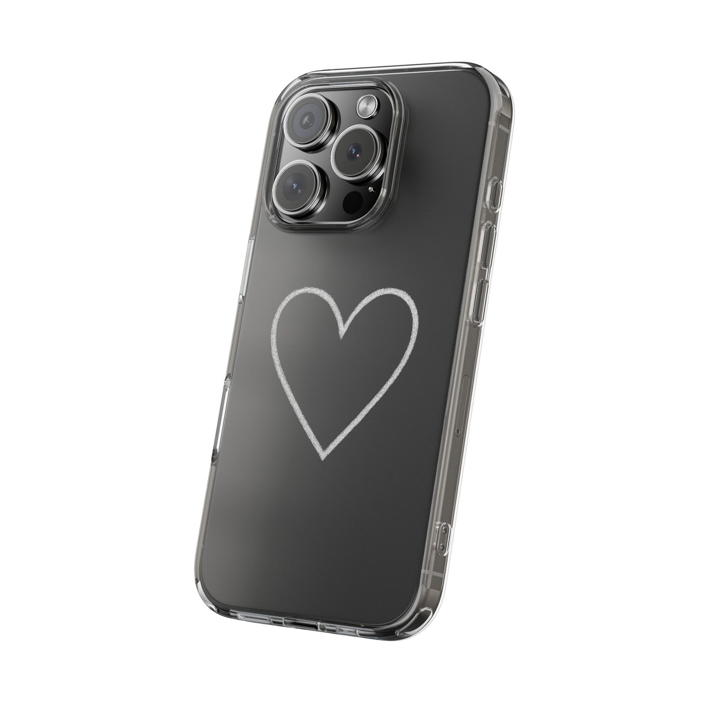 Minimal Hand-Drawn Heart Clear Phone Case | Aesthetic Clear Protective Case