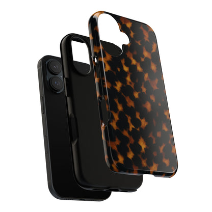 Tortoiseshell Pattern Tough Phone Case | Classic Leopard-Style Protective Cover