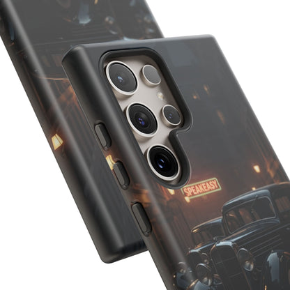 Vintage Classic Car Phone Case | Retro Noir Aesthetic | 1930s Street Scene Tough Case for iPhone & Samsung