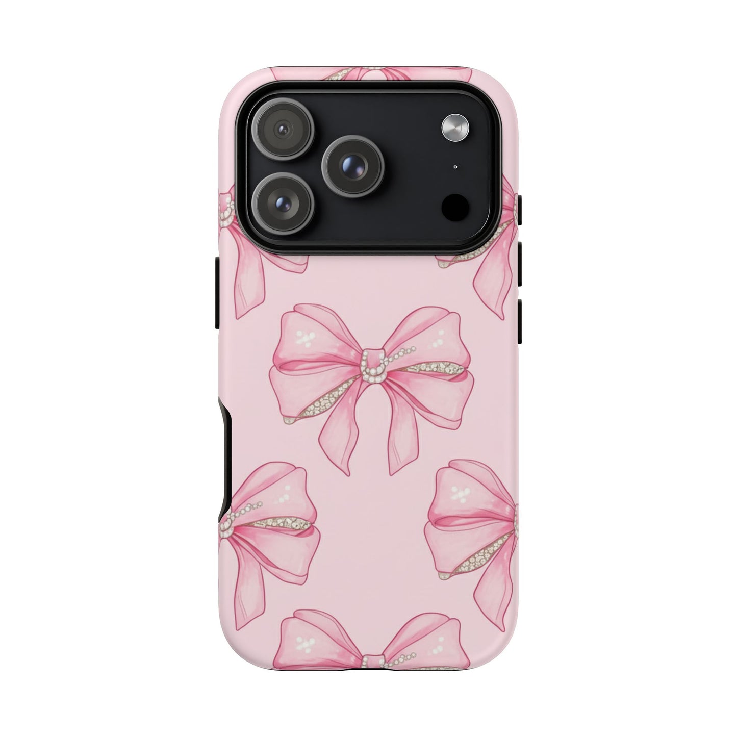 Pink Bow Pattern Phone Case | Coquette Aesthetic Tough Protective Case