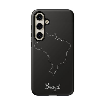 Brazil Outline Phone Case – Minimal Country Map Tough Case (iPhone, Samsung, Pixel)