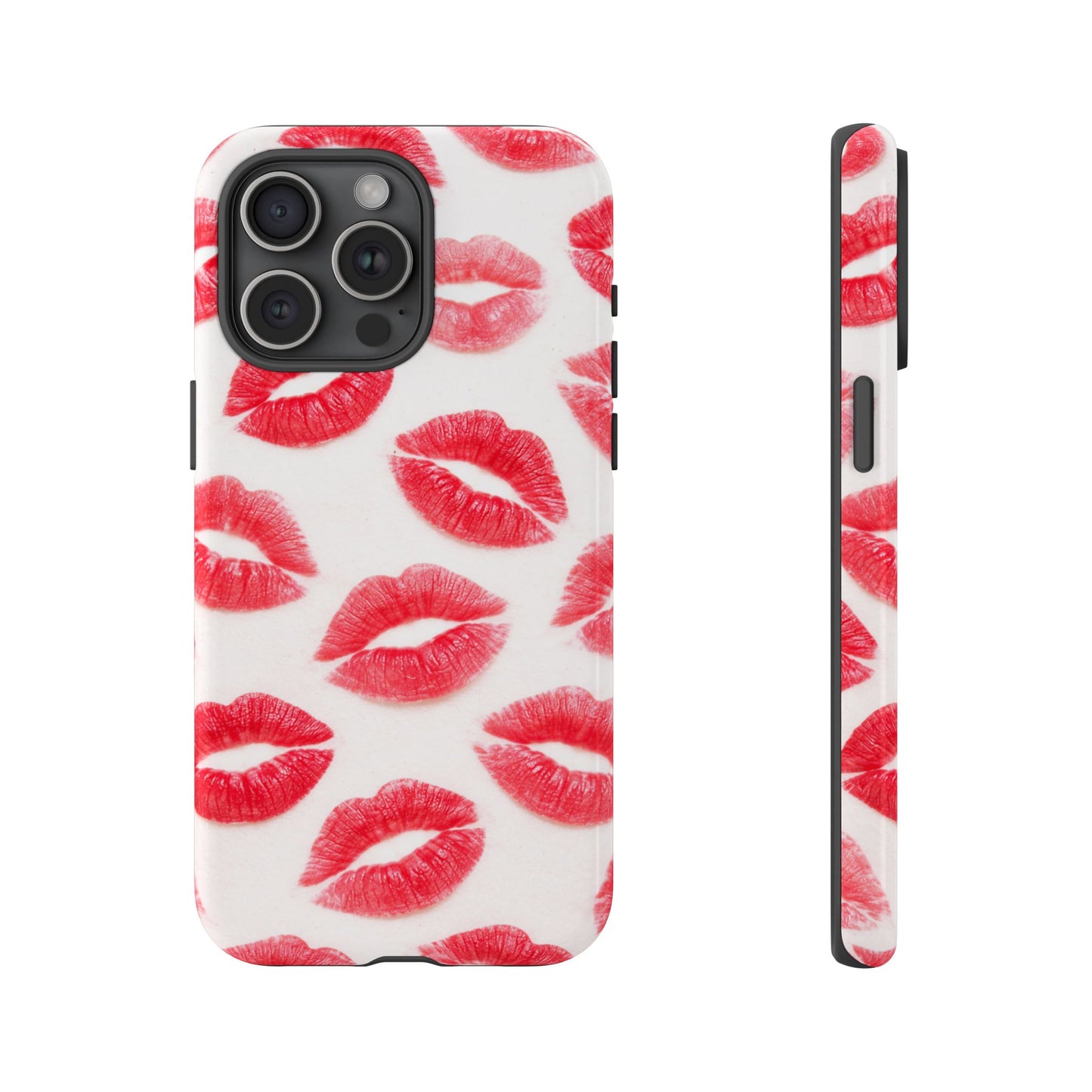 Red Lipstick Kiss Phone Case – Sexy Lip Print Pattern Tough Protective Cover