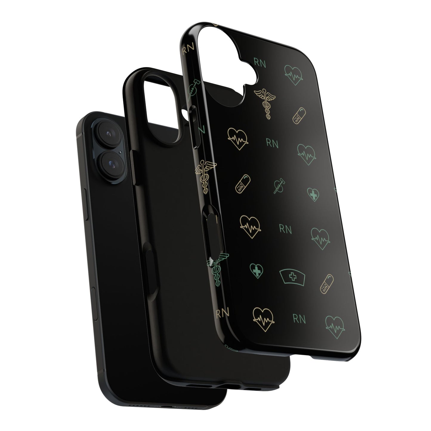RN Nurse Phone Case – Minimal Medical Icon Pattern Healthcare Worker Tough Case