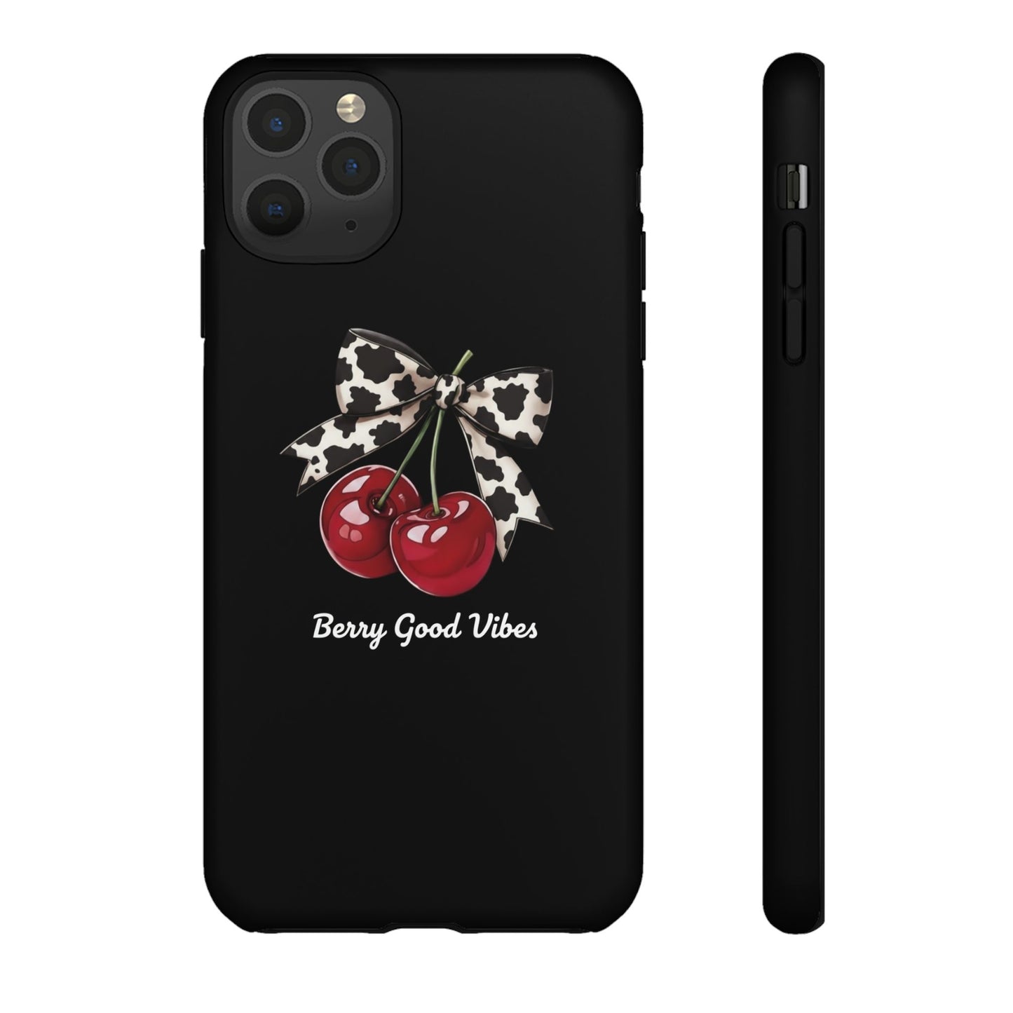 Cherry Cow Print Phone Case | Coquette Bow Aesthetic | Tough Protective Case