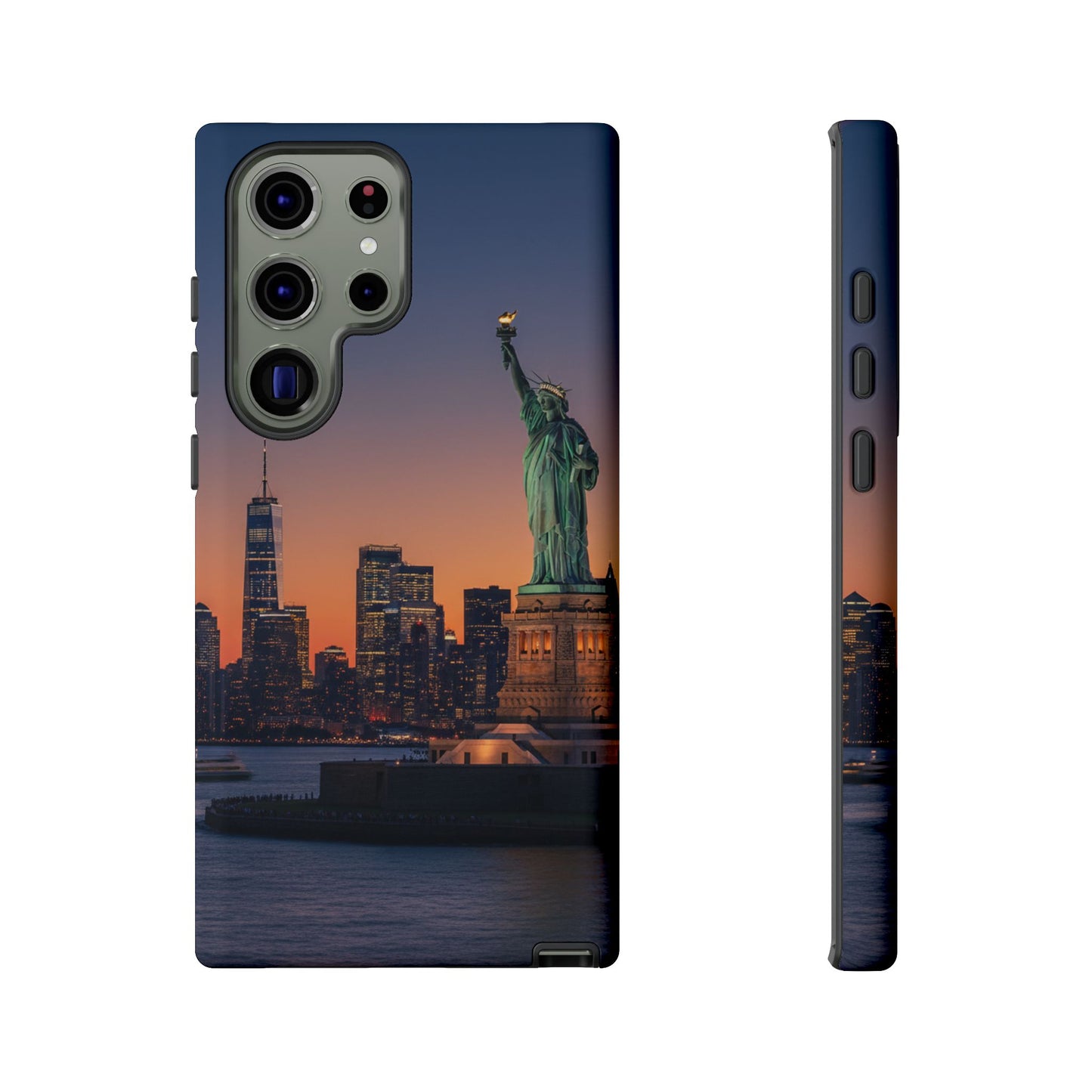Statue of Liberty Sunset Phone Case – New York City Skyline Travel Aesthetic Tough Case