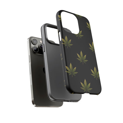 Cannabis Leaf Phone Case Green Weed Leaf Pattern Tough Protective Cover