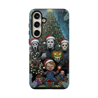 Christmas Horror Phone Case – Festive Slasher Collage Tough Case (iPhone, Samsung, Pixel)
