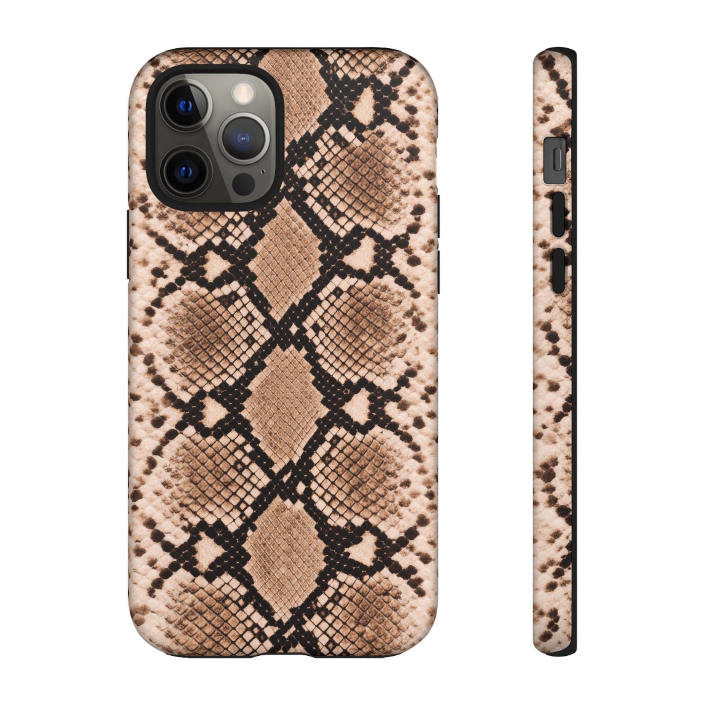 Snake Print Phone Case – Brown Python Pattern Slim Protective Cover for Iphone, Samsung Galaxy and Pixel