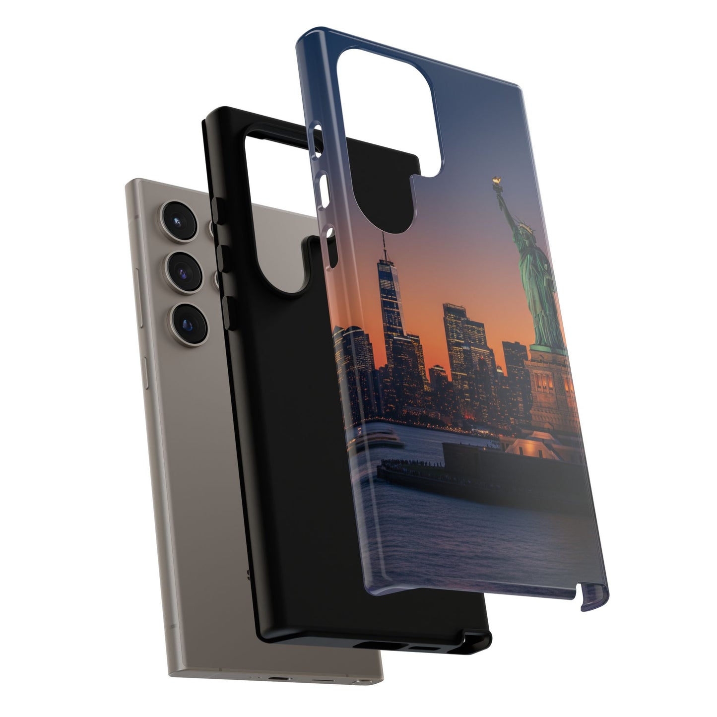 Statue of Liberty Sunset Phone Case – New York City Skyline Travel Aesthetic Tough Case