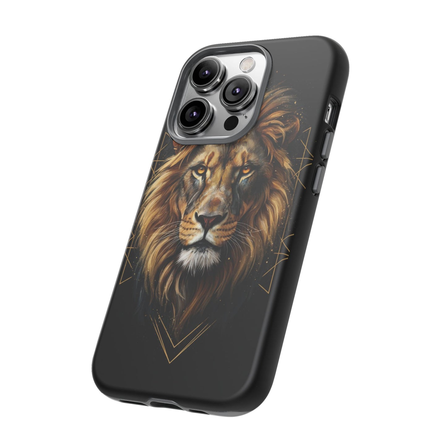Majestic Lion Phone Case – Black Gold Luxury Lion Art Tough Protective Case