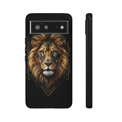 Majestic Lion Phone Case – Black Gold Luxury Lion Art Tough Protective Case