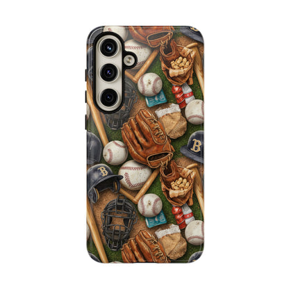 Baseball Gear Collage Phone Case – Vintage Baseball Equipment Sports Tough Case