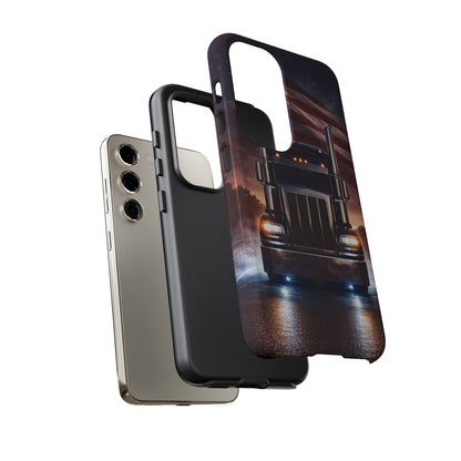 Semi Truck Phone Case American Flag Big Rig Trucker Gift iPhone Samsung