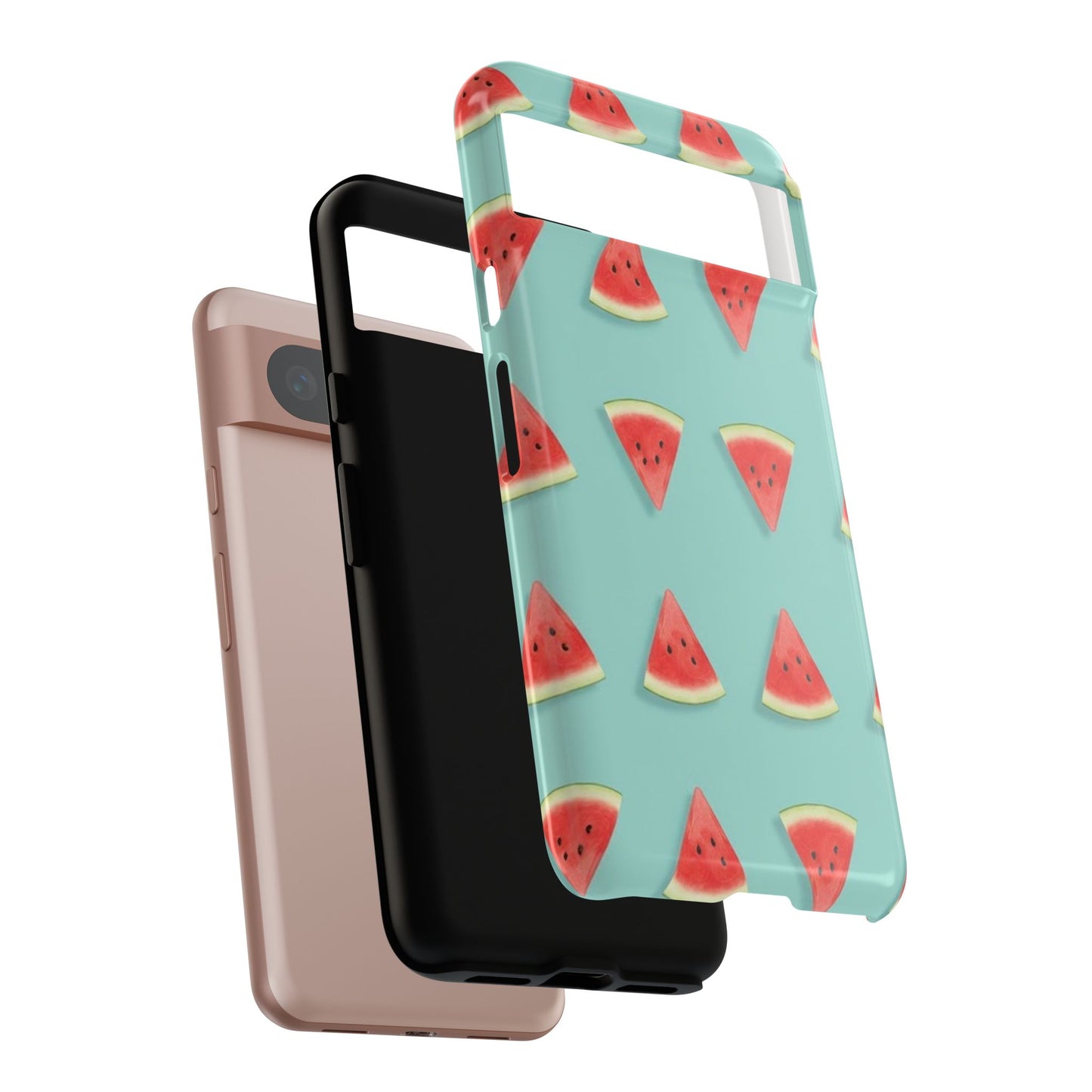 Watermelon Phone Case – Pastel Blue Summer Fruit Tough Case (iPhone, Samsung, Pixel)