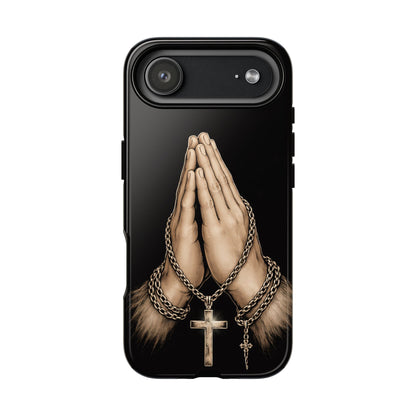 Praying Hands Cross Phone Case – Christian Faith Scripture Cover
