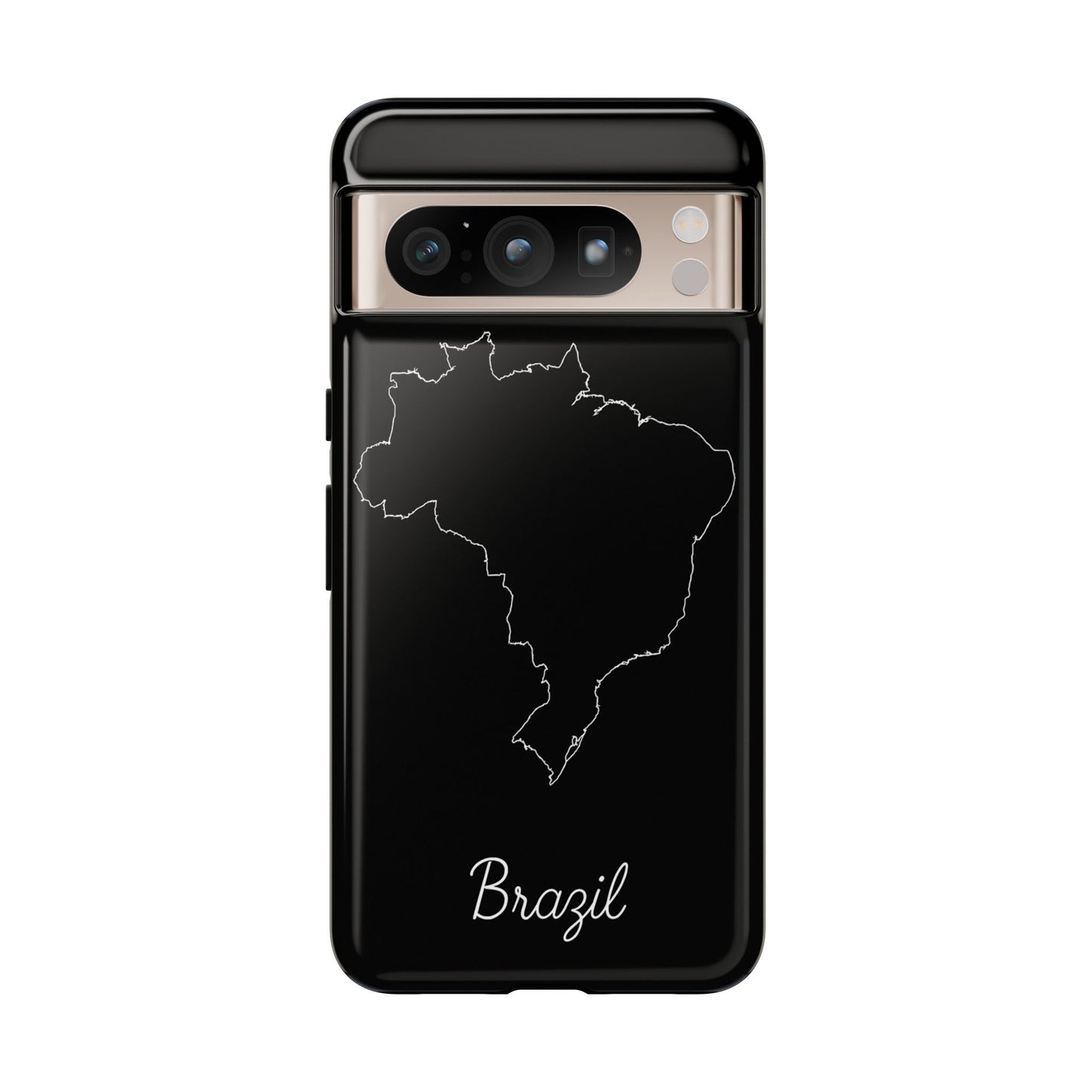Brazil Outline Phone Case – Minimal Country Map Tough Case (iPhone, Samsung, Pixel)