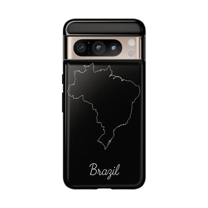 Brazil Outline Phone Case – Minimal Country Map Tough Case (iPhone, Samsung, Pixel)