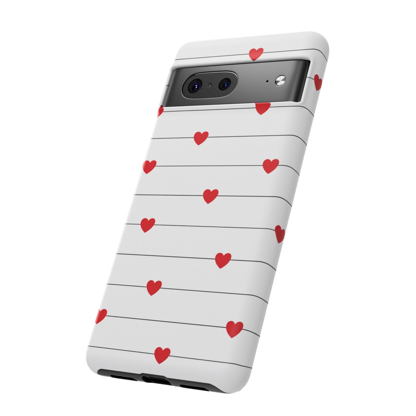 Red Heart Stripe iPhone Case | Tough Shockproof Love Aesthetic Cover