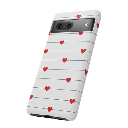 Red Heart Stripe iPhone Case | Tough Shockproof Love Aesthetic Cover