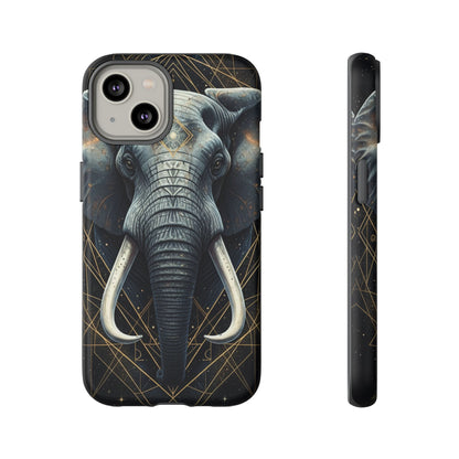 Elephant Mandala Phone Case – Black and Gold Spiritual Elephant Tough Protective Case