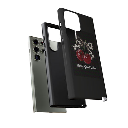Cherry Cow Print Phone Case | Coquette Bow Aesthetic iPhone & Samsung Tough Case