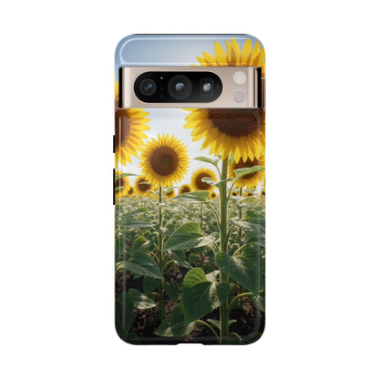 Sunflower Field Phone Case | Golden Hour Floral Aesthetic | Bright Summer Tough Case