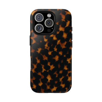 Tortoiseshell Pattern Tough Phone Case | Classic Leopard-Style Protective Cover