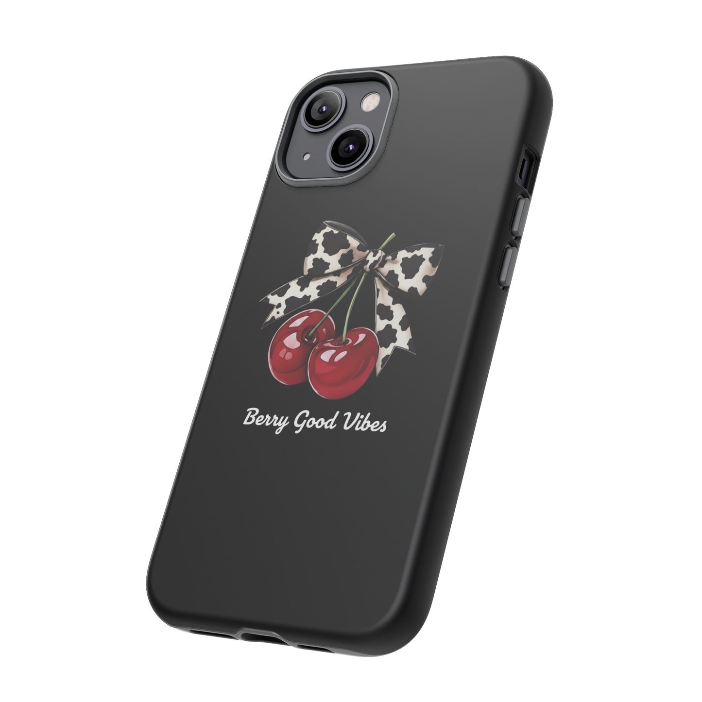 Cherry Cow Print Phone Case | Coquette Bow Aesthetic iPhone & Samsung Tough Case