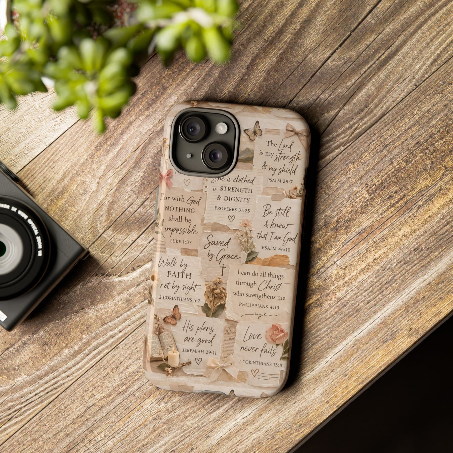 Christian Bible Verse Phone Case | Faith Scripture Aesthetic Floral Christian Case