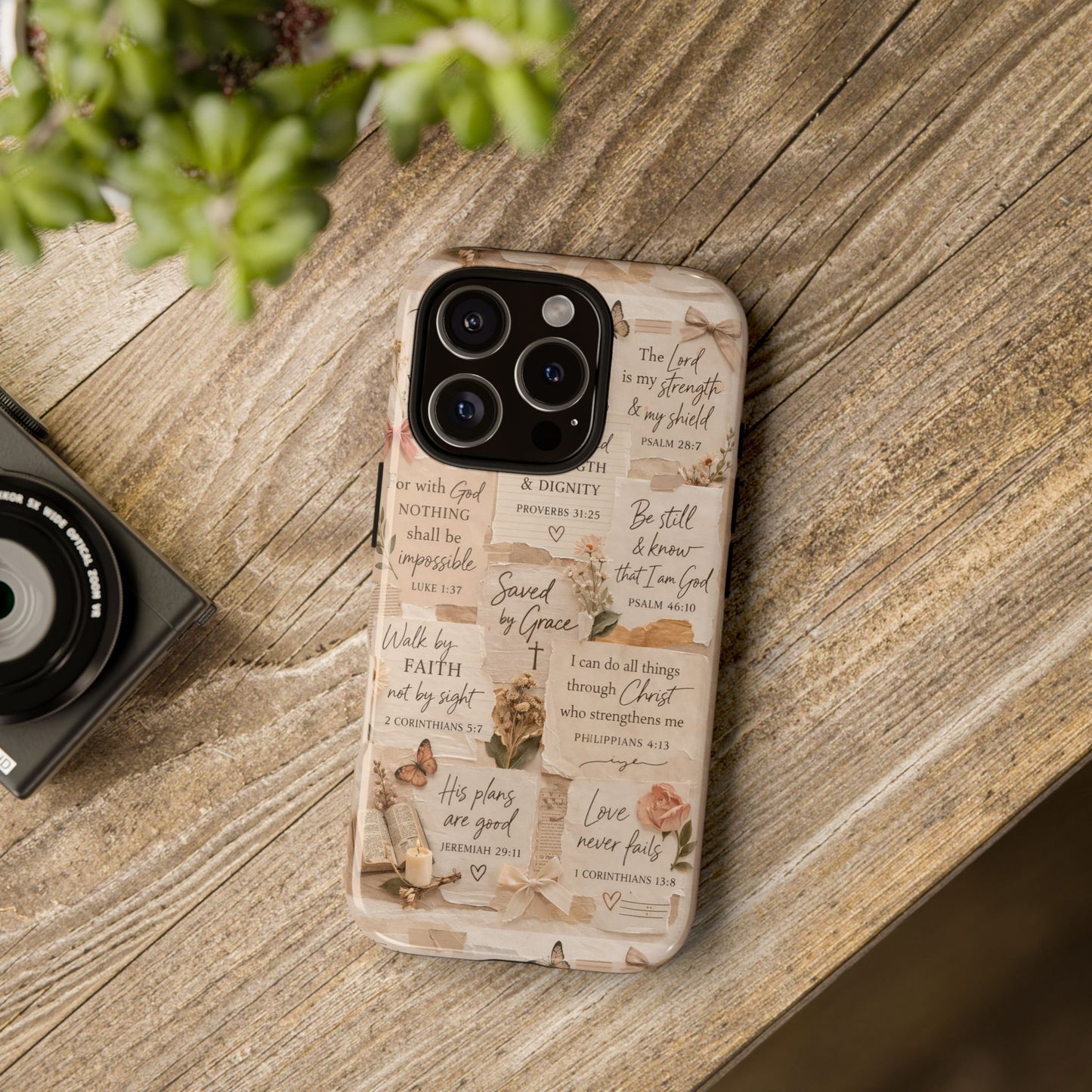 Christian Bible Verse Phone Case | Faith Scripture Aesthetic Floral Christian Case