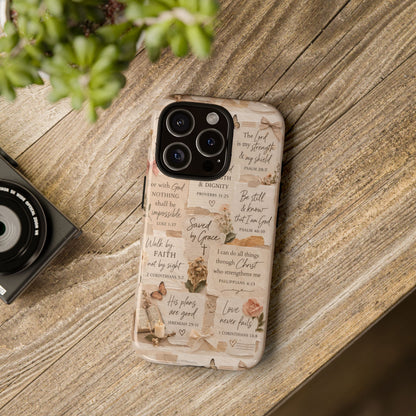 Christian Bible Verse Phone Case | Faith Scripture Aesthetic Floral Christian Case