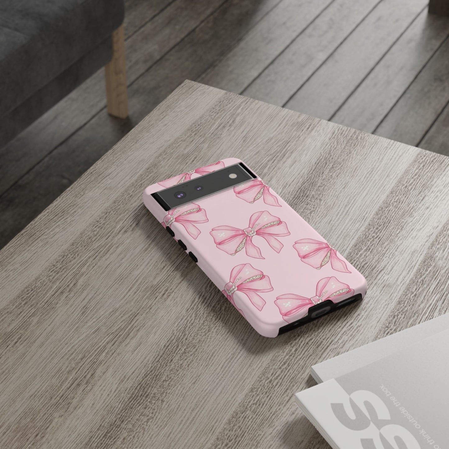 Pink Bow Pattern Phone Case | Coquette Aesthetic Tough Protective Case