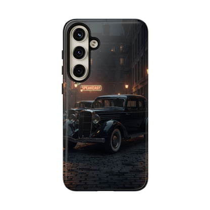 Vintage Classic Car Phone Case | Retro Noir Aesthetic | 1930s Street Scene Tough Case for iPhone & Samsung